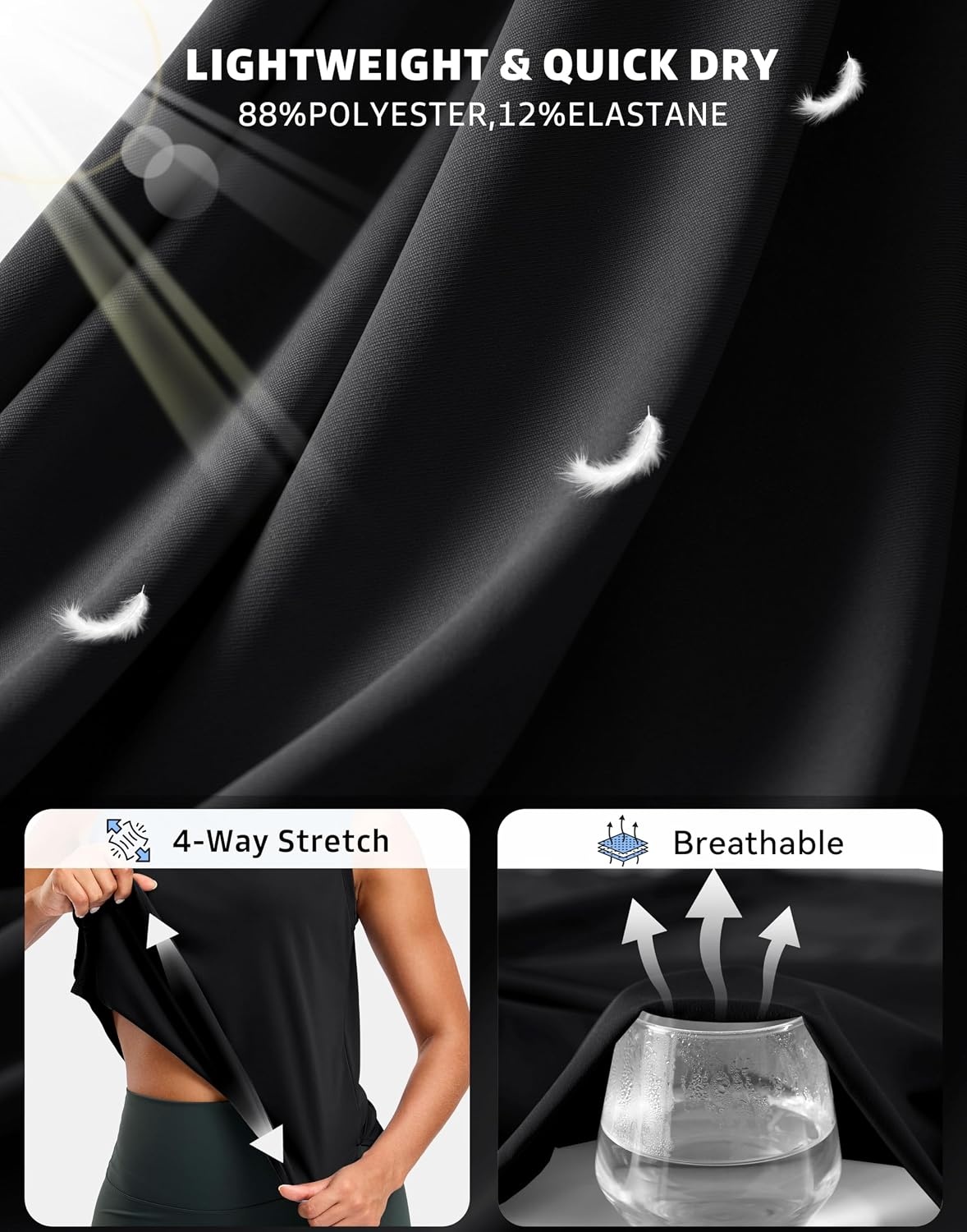 image:imageG Gradual Womens Sleeveless Workout Tank Tops Running Yoga ShirtsBlack