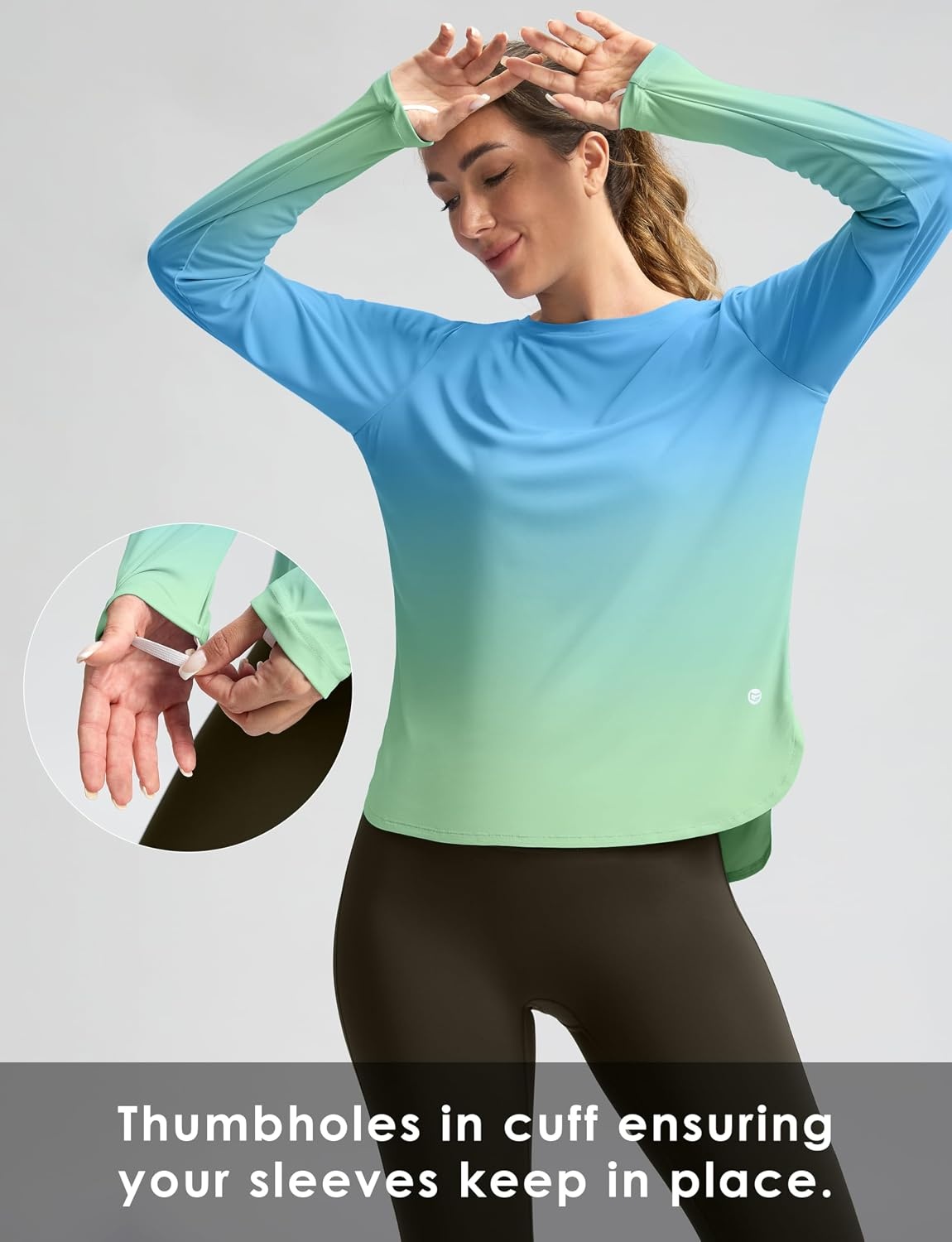 image:imageG Gradual Womens Sun Shirts UPF 50 Long Sleeve Workout Hiking TopsGreenYellow Gradient