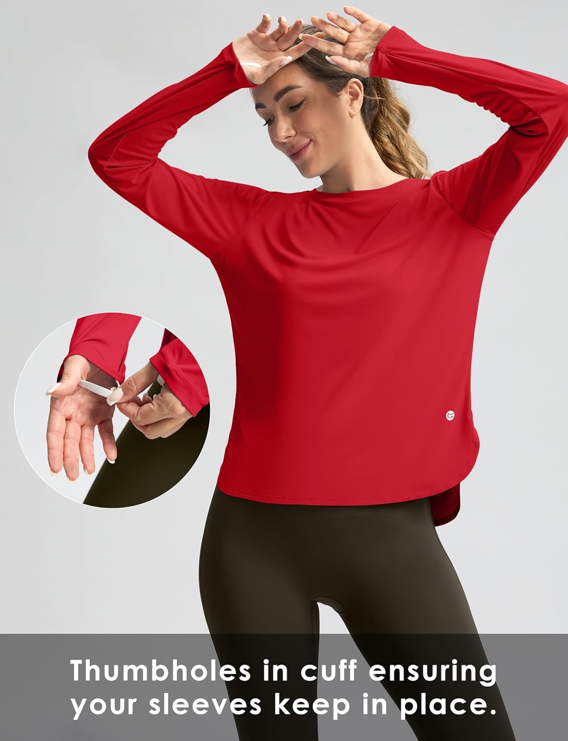 image:imageG Gradual Womens Sun Shirts UPF 50 Long Sleeve Workout Hiking TopsRed
