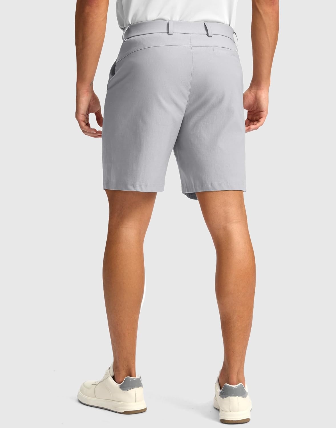 image:imageMens Golf Dress Shorts 7 Stretch Casual Work ShortsGull GrayL7 W30