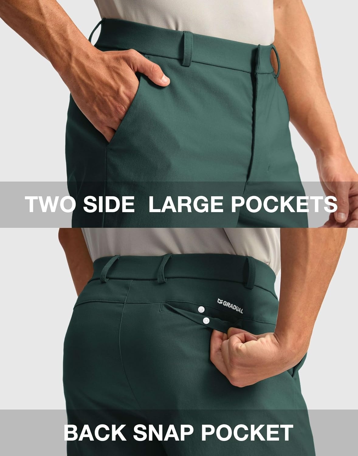 image:imageMens Golf Dress Shorts 9 Stretch Casual Work ShortsSpruce GreenL9 W34
