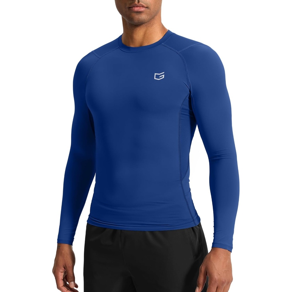 image:imageG Gradual Mens Compression Shirt Long Sleeve Moisture Wicking Running TopsBlue