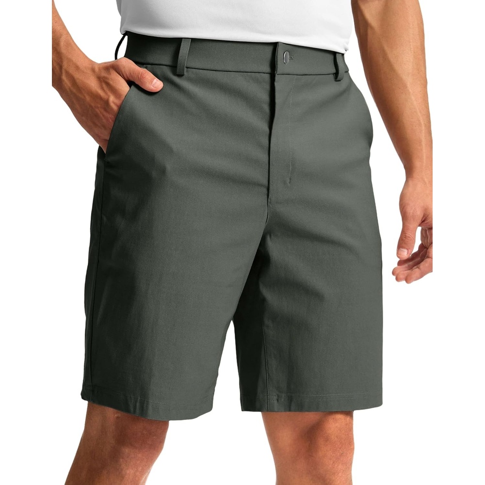 image:imageG Gradual Mens Golf Dress Shorts 5 7 9 Stretch Casual Work ShortsSage GreenL9 W34