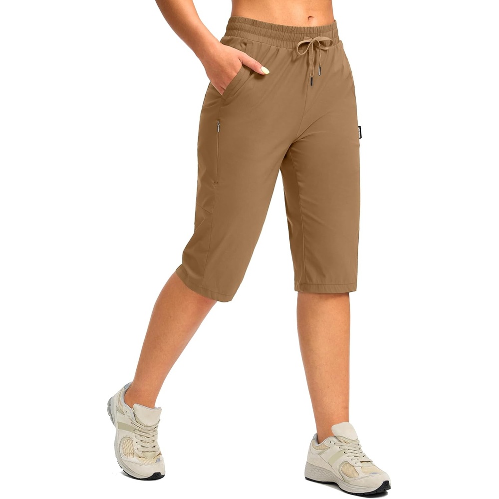 image:imageG Gradual Womens 15 Long Shorts Below The Knee Hiking CaprisDark Khaki