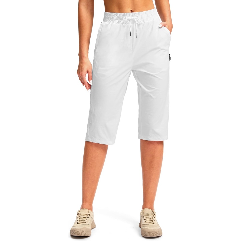 image:imageG Gradual Womens 15 Long Shorts Below The Knee Hiking CaprisDwhite
