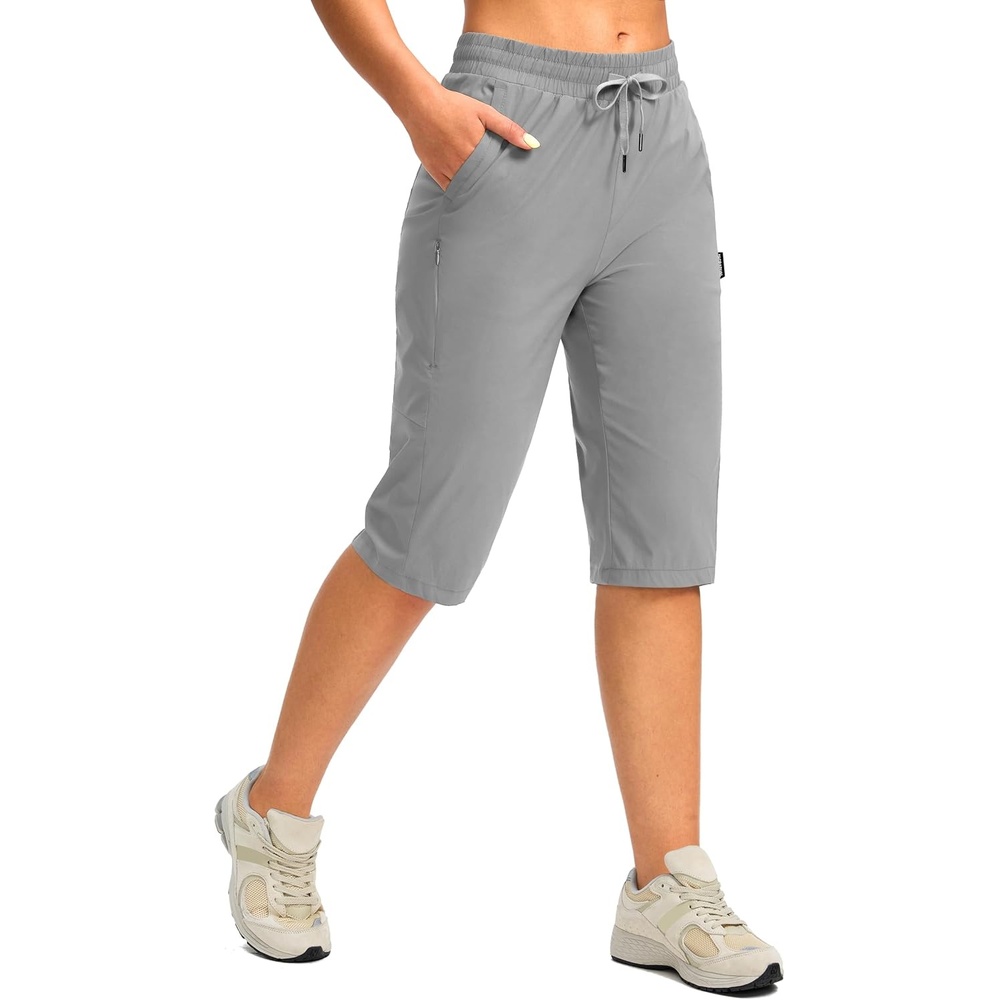 image:imageG Gradual Womens 15 Long Shorts Below The Knee Hiking CaprisLight Grey