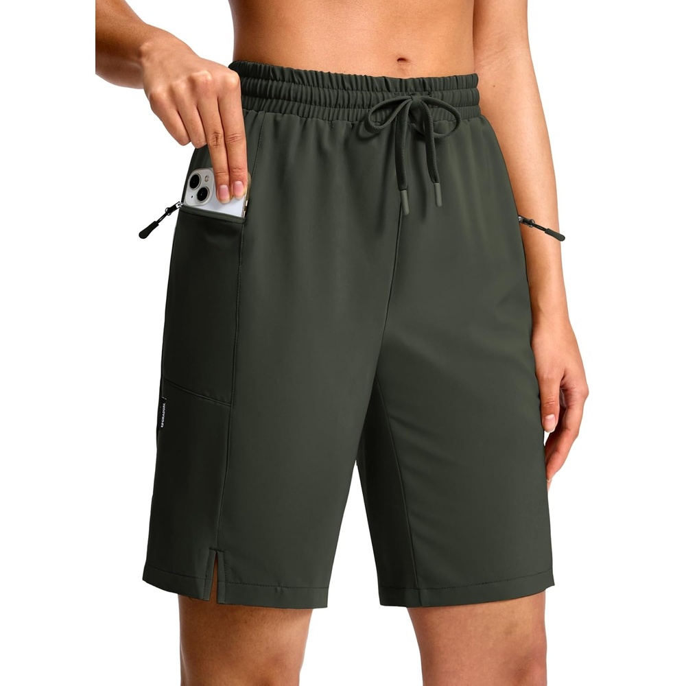 image:imageG Gradual Womens Hiking Shorts 2 Zipper Pockets 9 ShortsDark Olive