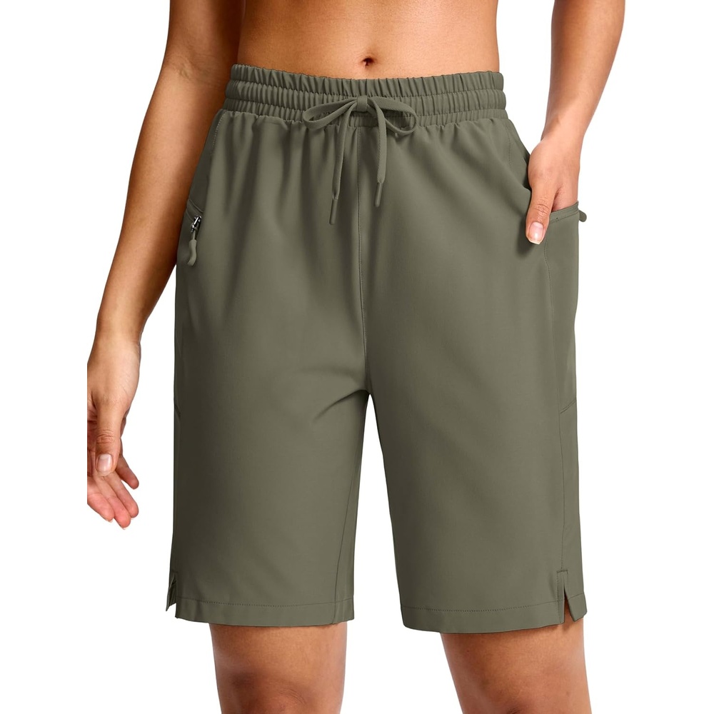 image:imageG Gradual Womens Hiking Shorts 2 Zipper Pockets 9 ShortsSage Grey Green