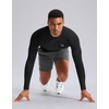 G Gradual Mens Compression Shirt Long Sleeve Moisture Wicking Running Tops(Black)