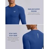 G Gradual Mens Compression Shirt Long Sleeve Moisture Wicking Running Tops(Blue)