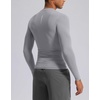 G Gradual Mens Compression Shirt Long Sleeve Moisture Wicking Running Tops(Light Grey)