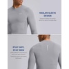 G Gradual Mens Compression Shirt Long Sleeve Moisture Wicking Running Tops(Light Grey)