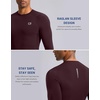 G Gradual Mens Compression Shirt Long Sleeve Moisture Wicking Running Tops(Maroon)