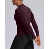 G Gradual Mens Compression Shirt Long Sleeve Moisture Wicking Running Tops(Maroon)
