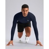 G Gradual Mens Compression Shirt Long Sleeve Moisture Wicking Running Tops(Navy)