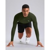 G Gradual Mens Compression Shirt Long Sleeve Moisture Wicking Running Tops(Olive)