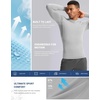 G Gradual Mens Compression Shirt Long Sleeve Moisture Wicking Running Tops(Platinum Grey)