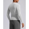 G Gradual Mens Compression Shirt Long Sleeve Moisture Wicking Running Tops(Platinum Grey)