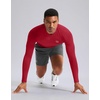 G Gradual Mens Compression Shirt Long Sleeve Moisture Wicking Running Tops(Red)