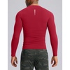 G Gradual Mens Compression Shirt Long Sleeve Moisture Wicking Running Tops(Red)