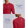 G Gradual Mens Compression Shirt Long Sleeve Moisture Wicking Running Tops(Red)
