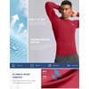 G Gradual Mens Compression Shirt Long Sleeve Moisture Wicking Running Tops(Red)