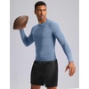 G Gradual Mens Compression Shirt Long Sleeve Moisture Wicking Running Tops(Slate Blue)