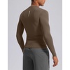 G Gradual Mens Compression Shirt Long Sleeve Moisture Wicking Running Tops(Taupe)