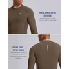G Gradual Mens Compression Shirt Long Sleeve Moisture Wicking Running Tops(Taupe)
