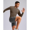 G Gradual Mens Compression Shirt Long Sleeve Moisture Wicking Running Tops(Taupe)