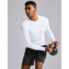 G Gradual Mens Compression Shirt Long Sleeve Moisture Wicking Running Tops(White)