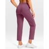 G Gradual Petite Pants for Women 24″/26″ Ankle Pants with 2 Pockets(Dark Pink)