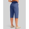 G Gradual Women’s 15” Long Shorts Below The Knee Hiking Capris(Blue)