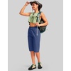 G Gradual Women’s 15” Long Shorts Below The Knee Hiking Capris(Blue)