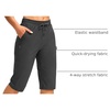 G Gradual Women’s 15” Long Shorts Below The Knee Hiking Capris(Dark Grey)