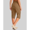G Gradual Women’s 15” Long Shorts Below The Knee Hiking Capris(Dark Khaki)