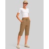 G Gradual Women’s 15” Long Shorts Below The Knee Hiking Capris(Dark Khaki)