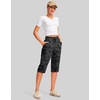 G Gradual Women’s 15” Long Shorts Below The Knee Hiking Capris(Grey Camo)