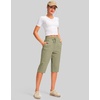G Gradual Women’s 15” Long Shorts Below The Knee Hiking Capris(Light Green)
