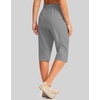 G Gradual Women’s 15” Long Shorts Below The Knee Hiking Capris(Light Grey)