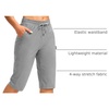G Gradual Women’s 15” Long Shorts Below The Knee Hiking Capris(Light Grey)