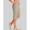 G Gradual Women’s 15” Long Shorts Below The Knee Hiking Capris(Light Khaki)