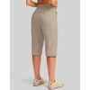 G Gradual Women’s 15” Long Shorts Below The Knee Hiking Capris(Light Khaki)