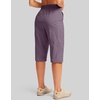 G Gradual Women’s 15” Long Shorts Below The Knee Hiking Capris(Purple)