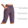 G Gradual Women’s 15” Long Shorts Below The Knee Hiking Capris(Purple)
