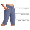 G Gradual Women’s 15” Long Shorts Below The Knee Hiking Capris(Slate Blue)