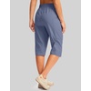 G Gradual Women’s 15” Long Shorts Below The Knee Hiking Capris(Slate Blue)