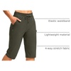 G Gradual Women’s 15” Long Shorts Below The Knee Hiking Capris(Slate Green)