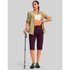 G Gradual Women’s 15” Long Shorts Below The Knee Hiking Capris(Wine)