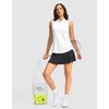 G Gradual Women’s Golf Shirts Lightweight 1/4 Zip Collared Tank Top(Black Dot)